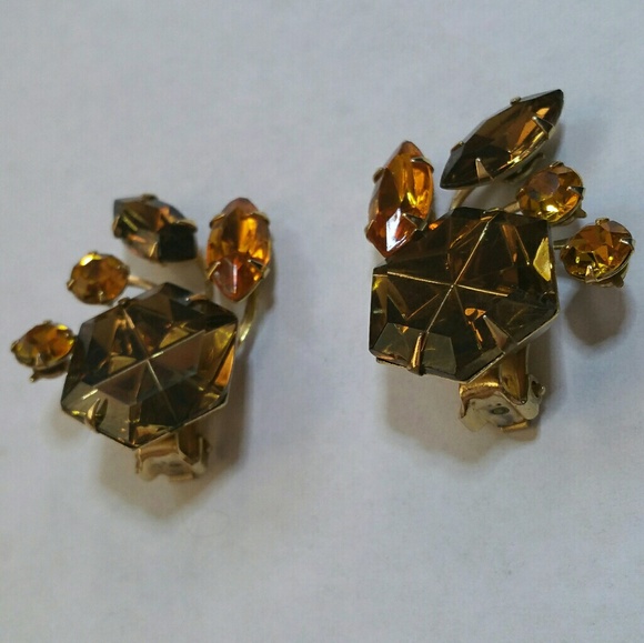 Vintage Beau Jewels rootbeer climber earrings - Picture 5 of 8